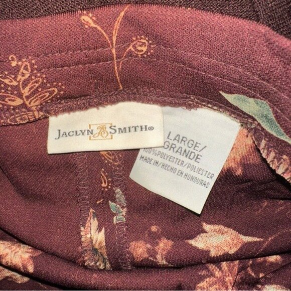 Jaclyn Smith Vintage Floral Two-Piece Set Brown Top M Maxi Skirt L Cottagecore - Picture 9 of 10